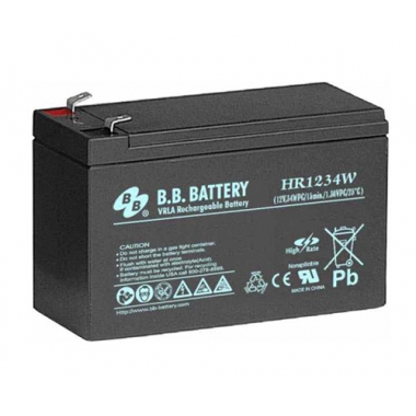 BB Battery HR1234W  - аккумулятор с повышенной энергоотдачей на коротких временах разряда 12 В, 7 Ач