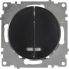 Выключатель двухклавишный с подсветкой OneKeyElectro серии Florence. Цвет черный